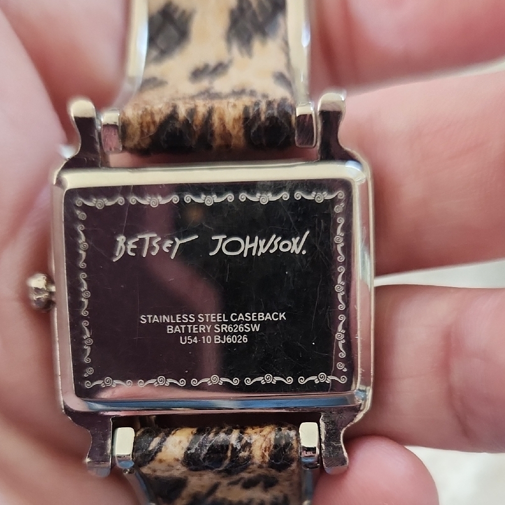Betsey Johnson Leopard Print Square Watch - Picture 3 of 5